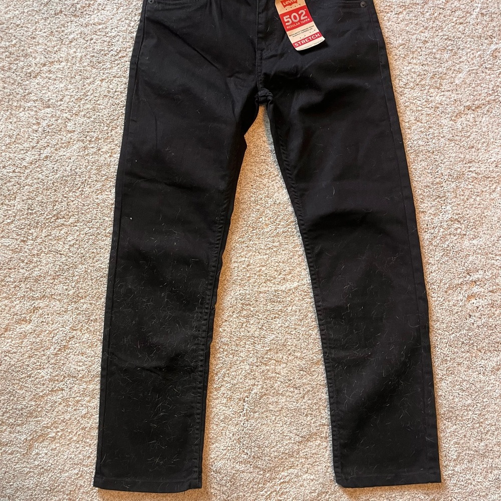 Levi’s 502 Regular Taper stretch chinos, Boys size 14, W27 L27, Black